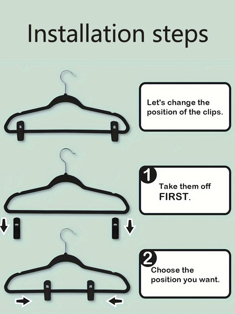 5 sets Velvet skirt hanger with clip, ultra-thin anti slip and space saving hanger suitable for pants, skirts, jeans, dresses