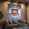 Custom Name West Ham Football Crest Hanging Tapestry Background Tapestry for Bedroom Living Room Dorm,Home Party Wall Decoration,Fan Gifts