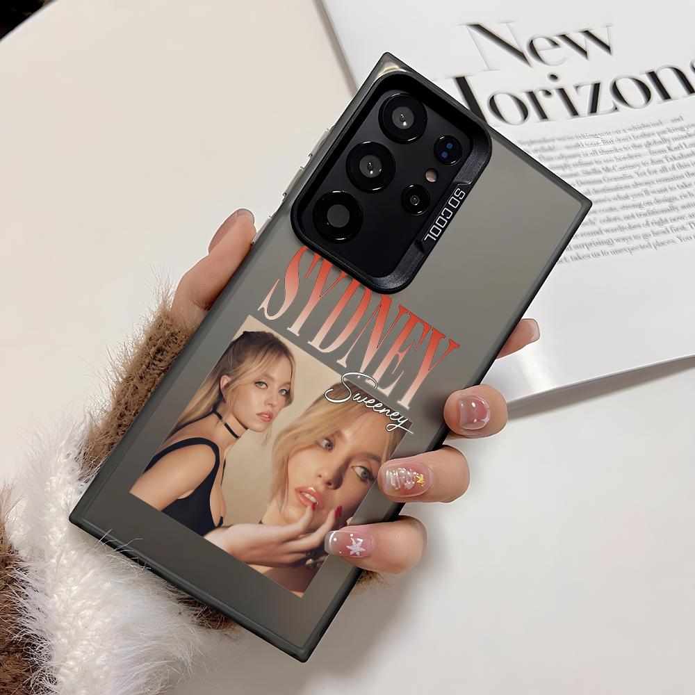 Modische S-Sydney Sweeney Handyhülle Für Samsung Galaxy S25 Edge S24 S23 S22 S21 S20 Ultra Hülle Silikon Silberne Abdeckung