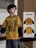Jungen 2025 Trendiges Langarm-Sweatshirt: Amerikanisches Fake-Zweiteiler-Design für Kinder