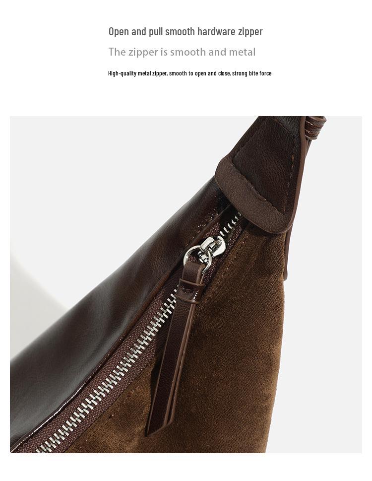 Women's Large Capacity Frosted Retro Shoulder & Crossbody Bucket Bag - Versatile for Autumn/Winter 2024