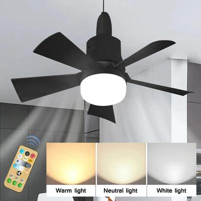Ventilador de Techo Moderno con Luz LED y Mando a Distancia Regulable 30W Base E27 para Dormitorio Sala de Estar Cocina Decoración