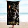 1PC Custom Name Vintage Motorcycle Art Beach Towel Highly Absorbent And Sand-Resistant Towel for Swimming, Pool, Yoga, And Travel Lightweight