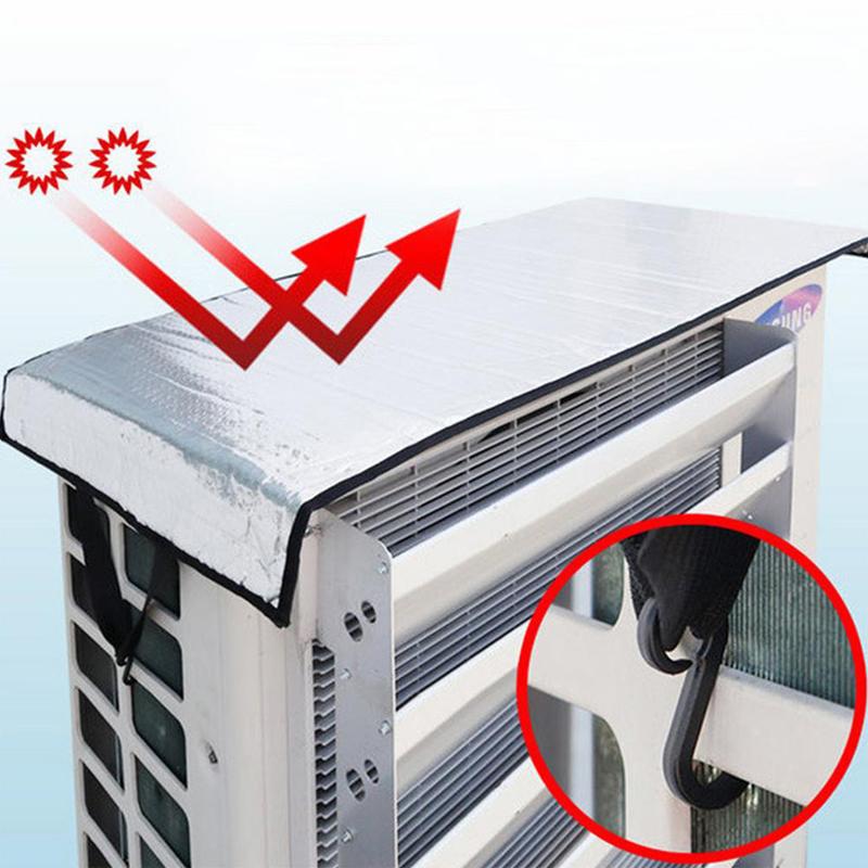 46x95CM Airconditiondeksel Utendørs Solregntett Støvtett Snøbeskyttende Rengjøringstrekk Hjemme Aircondition Hold Rengjøringsverktøy