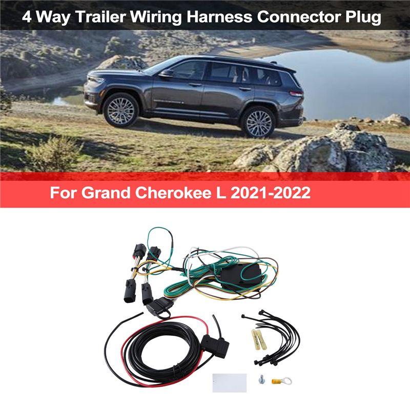 ATT-4 Way Trailer Wiring Harness Connector Plug 118847 ABS Interior Accessories For Jeep Grand Cherokee L 2021-2022