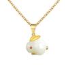 Jade Rabbit Necklace Female Guochao Retro Rabbit Pendant Birthday Zodiac Item Jewelry Premium Durable Quality Useful