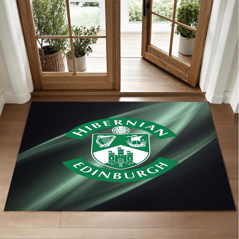 Hibernian FC Design Crystal Velvet Rug Soft Decorative Mat for Bedroom Entrance