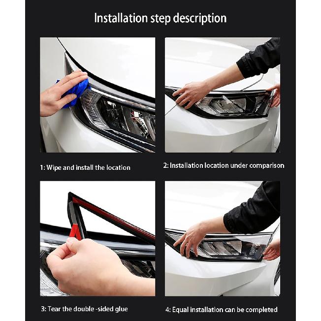 Car Accessories Fit for Toyota RAV4 2019 2020 2021 2022 Headlight Lamps Cover Trim Bezel (Glossy Chrome Style) ABS 2 PCS