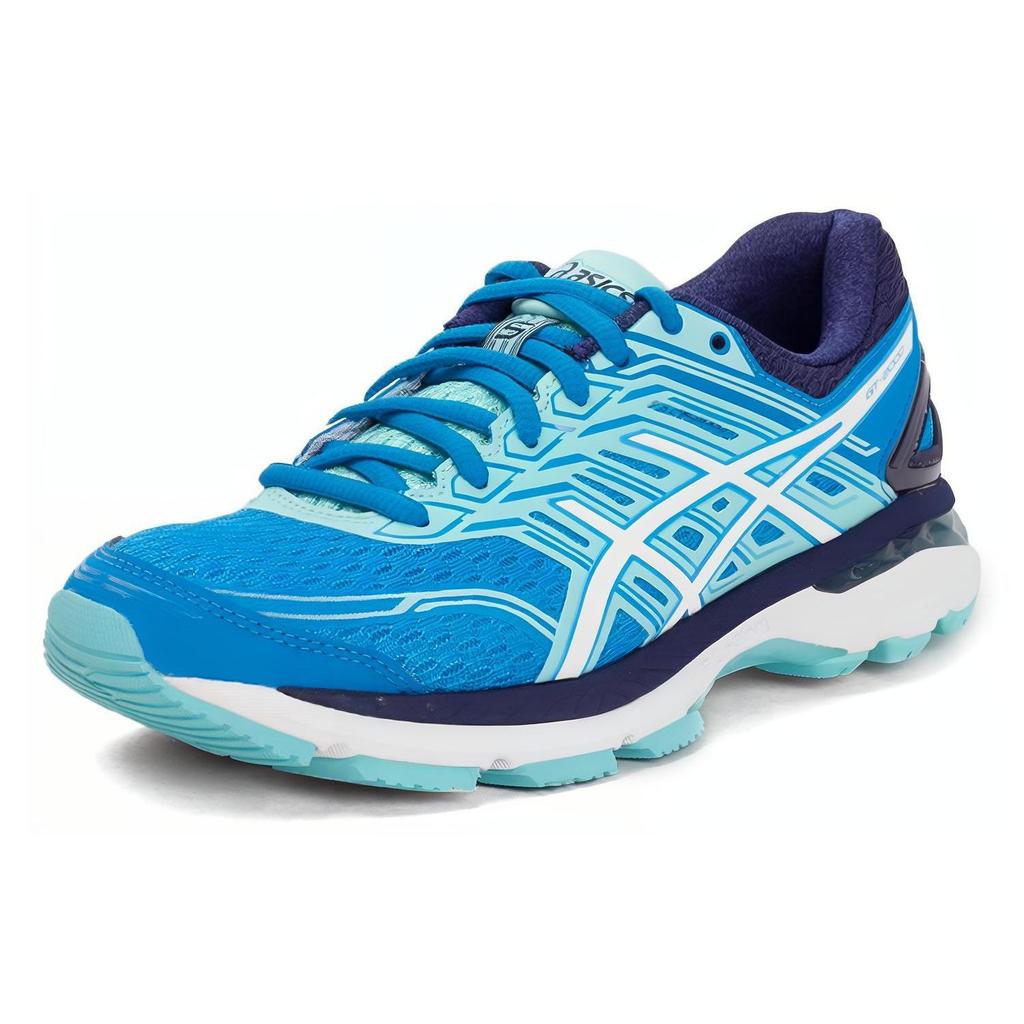 Asics GT-2000 5 Comfortable Fabric Leather Low Top Running Shoes Women Sneaker Blue White T757N-4301
