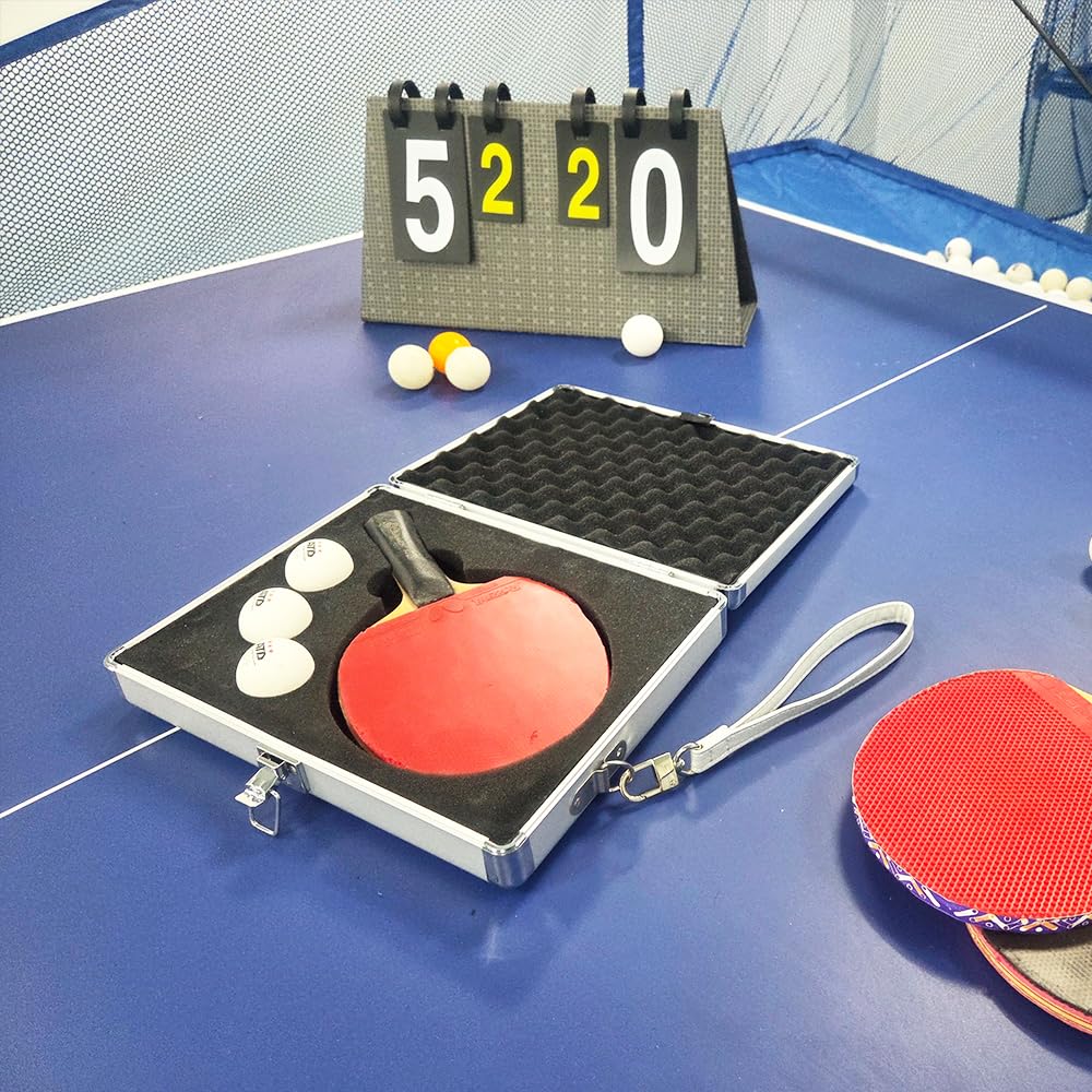 BAGandCASE ALIKAN 28 Types PC Table Tennis Racket Case PC Table Tennis Case Table Tennis Ball Case Table Tennis Ball Bag (S2-SILVER, SPP002: 29 X 22