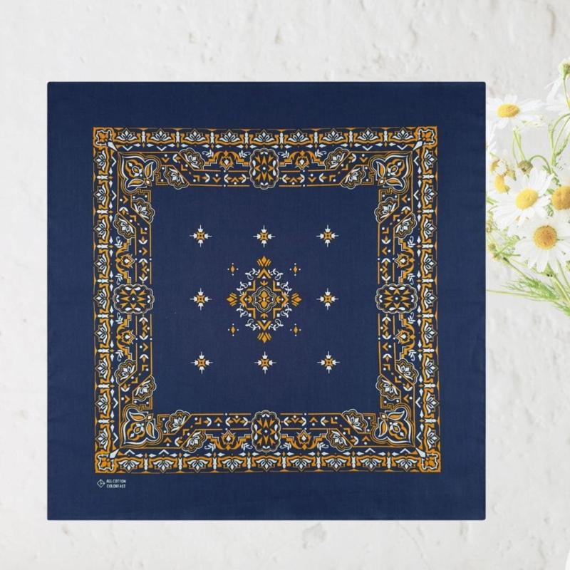 55x55cm Print Bandana Western Pattern Bandanas Fashion Neck Scarf Street Dance Headscarf Head Wrap Hiphop Head Covering