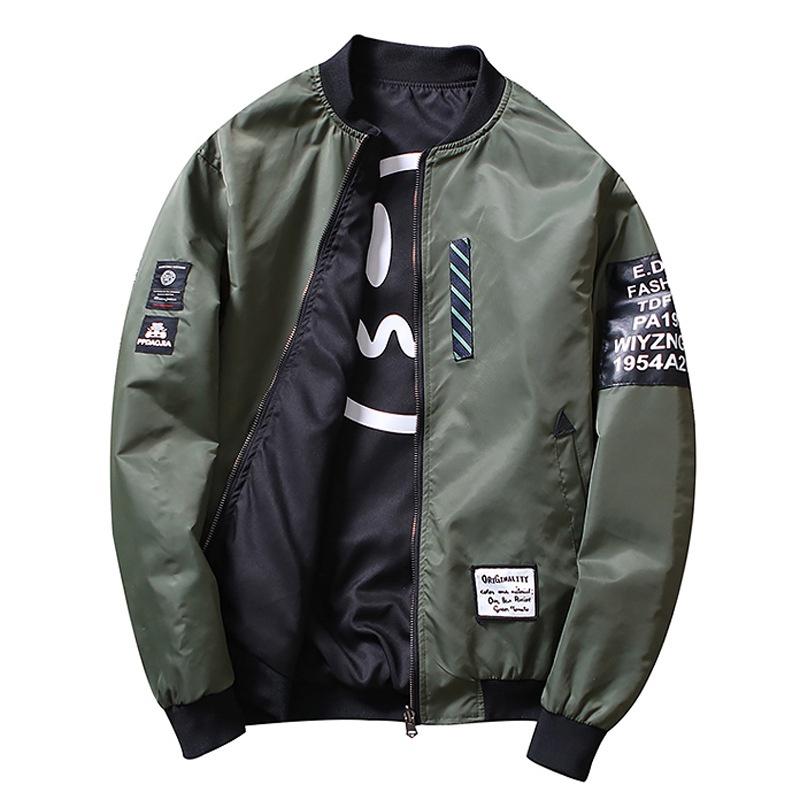 Premium Quality Mens Jacket Ma1 Army Smiling Face Reversible Bomber Jacket Coat