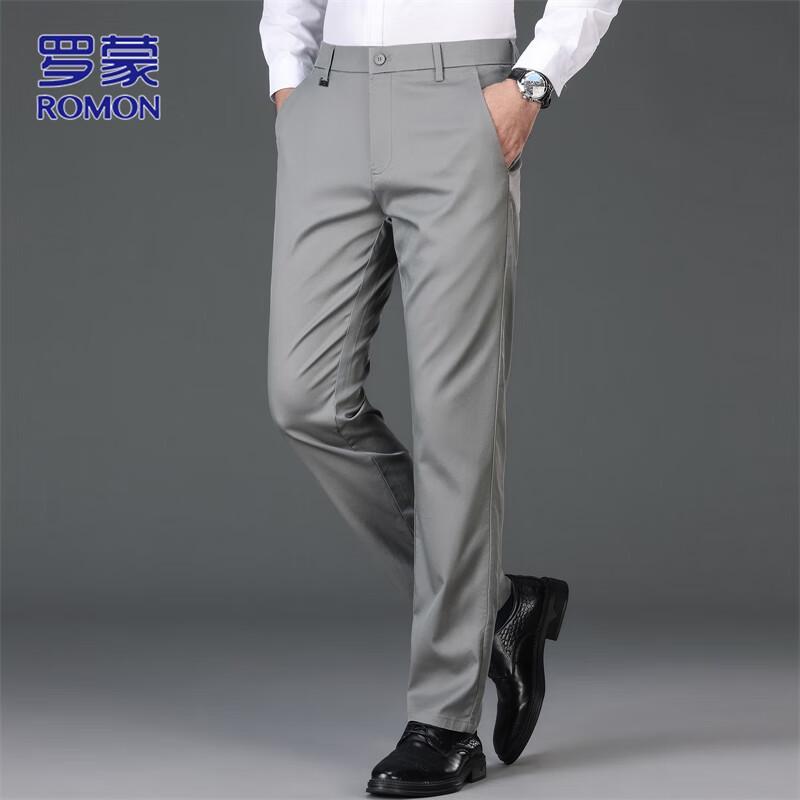 ROMON Men's Straight-Leg Casual Business Pants