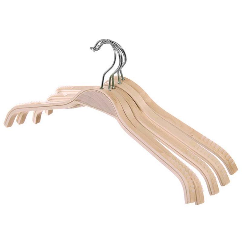 1PC Smooth Solid Wood Hanger Non-slip No Trace Hanger For Adult Children Wardrobe Storage