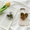 Electroplated Metal Pleated Love Mirror Mobile Phone Case Airbag Bracket Pasted Retractable Desktop Watching Drama
