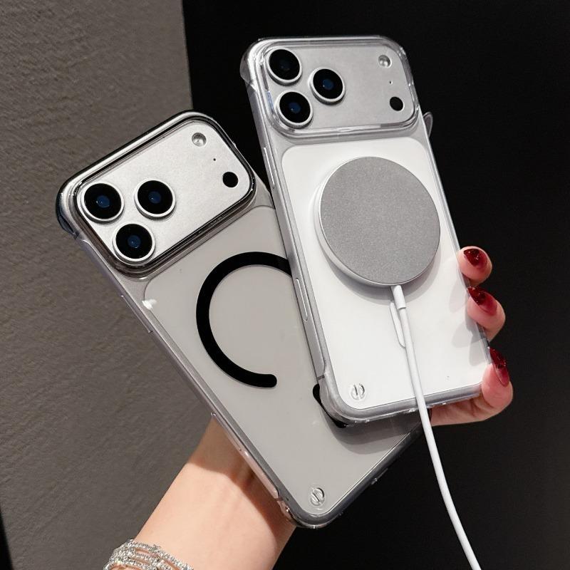 Original Frameless Clear Magnetic Phone Case For iPhone 17 Air 16 15 14 Plus 13 12 11 Pro Max 17 Pro For Magsafe Charge Cover