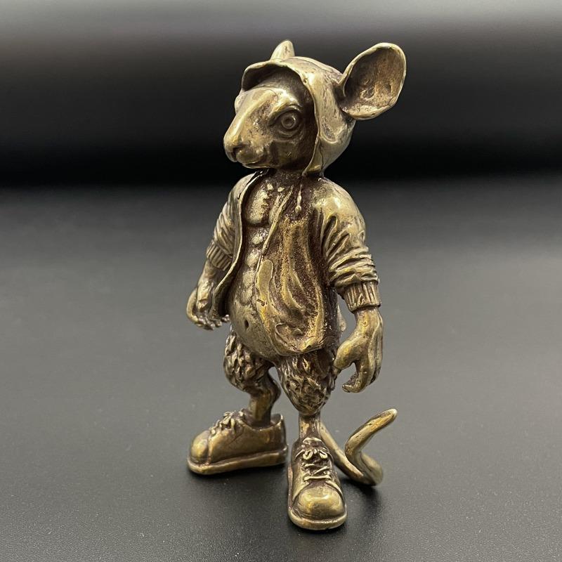 Brass Shark Animal Figurines Miniatures Desktop Ornament Home Decoration Craft Accessories Vintage Keychain Pendant Jewelry Gift