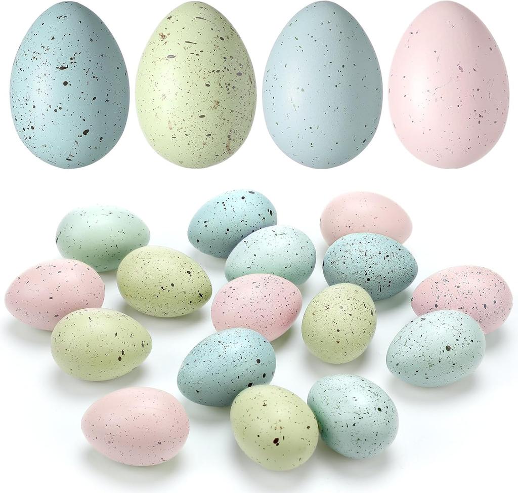 16 2.4 Inch Speckled Easter Eggs Fake Chicken Eggs for Spring Displays Easter Decorations