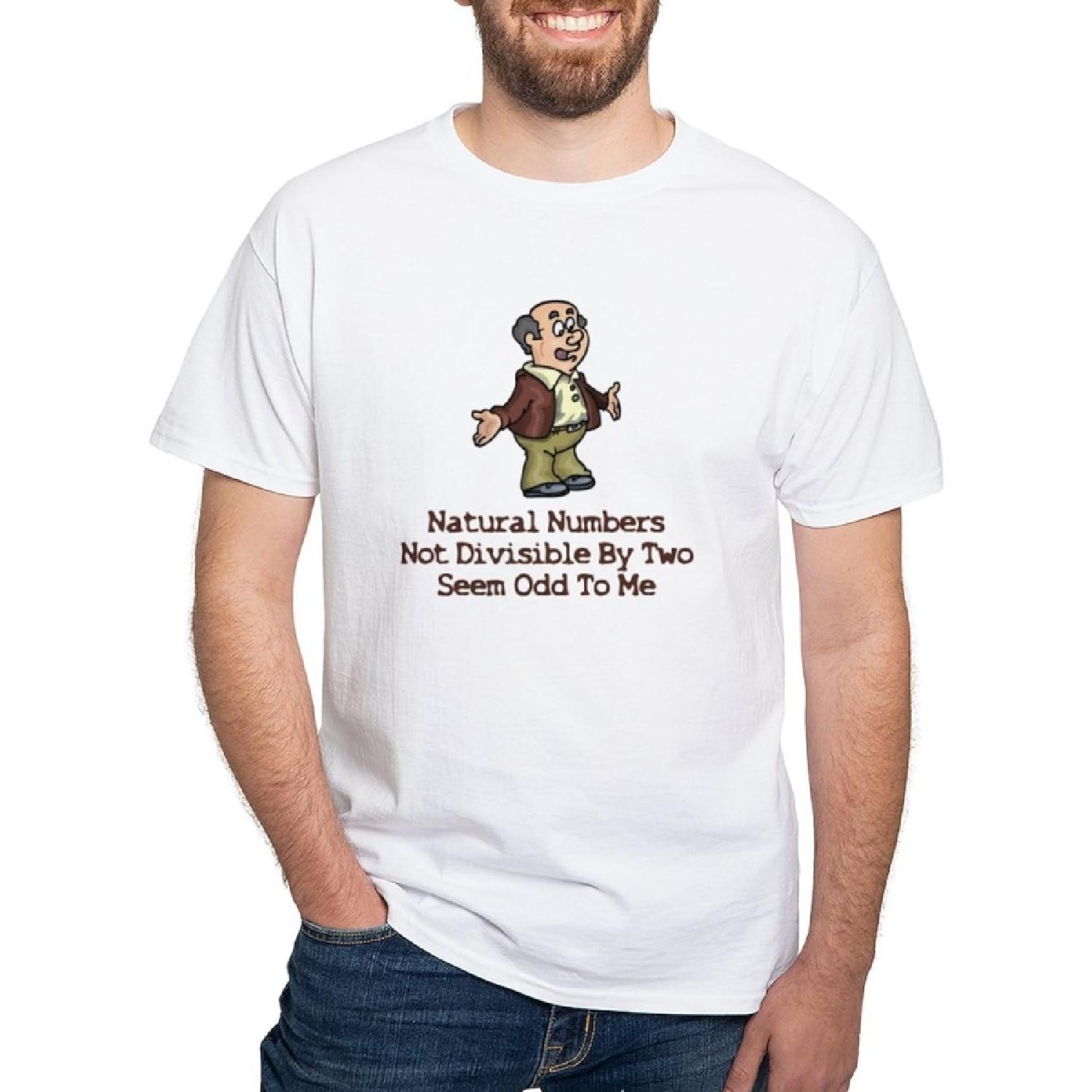 CafePress Футболка с принтом Нечетные числа Белая Мужская 100% Хлопок, Классическая Белая Футболка с Графикой XXXXXL белый