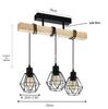 Black Wooden Art Pendant Lamp with 3 or 6 Heads for Restaurant, Coffee Shop, and Bar Counter
