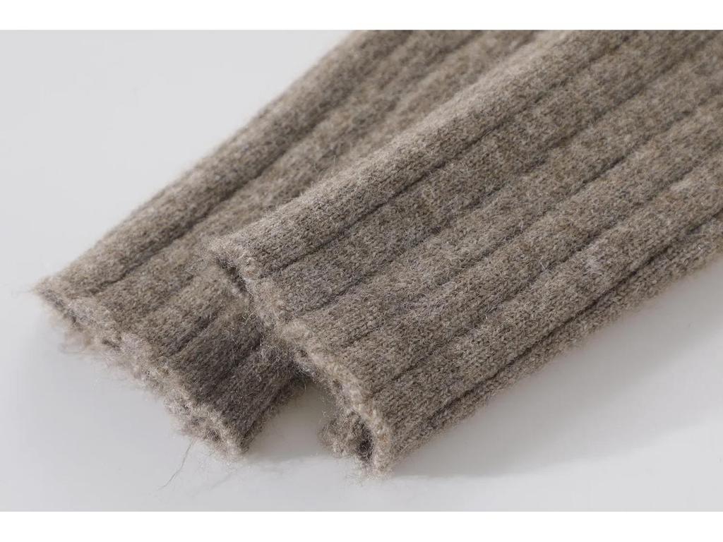 Women's Retro Knitted A-Line Dress: Versatile, Slimming Long-Sleeve for Spring, Autumn, and Winter