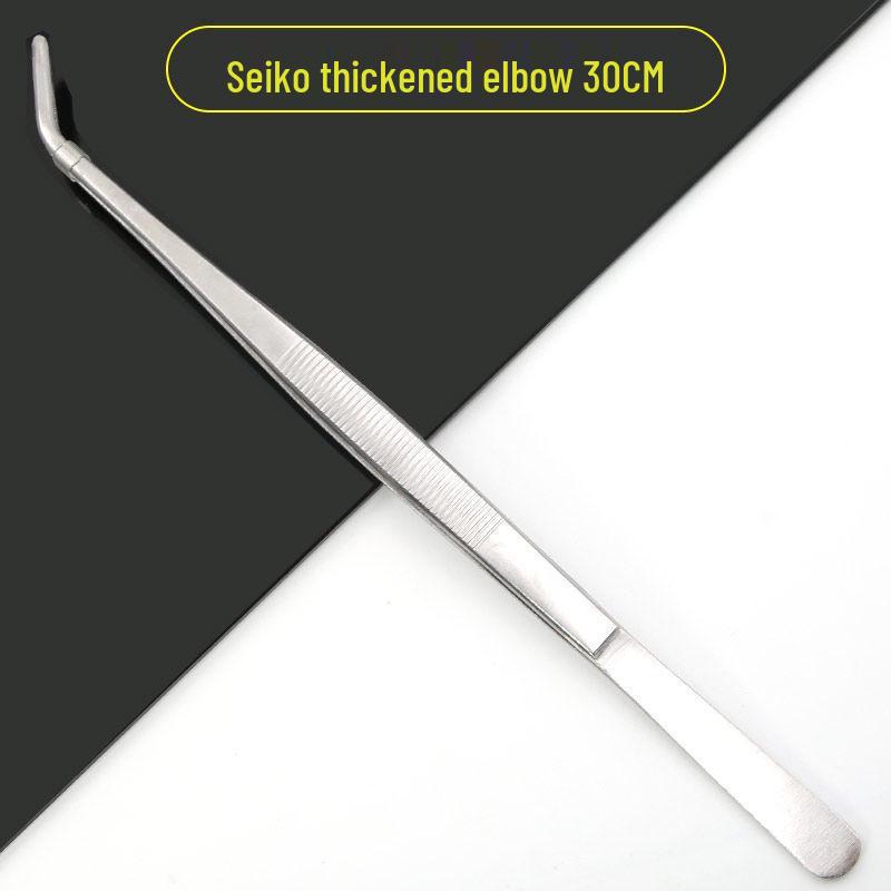 304 Stainless Steel Multifunctional Tweezers: Thickened Straight & Round Head, Bent Tip, Ideal for Aquatic Plants and Succulents.