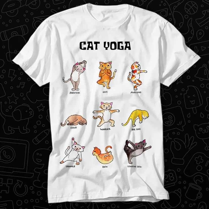 Cat Yoga Poses Pet Lover Mom Dog T Shirt 203