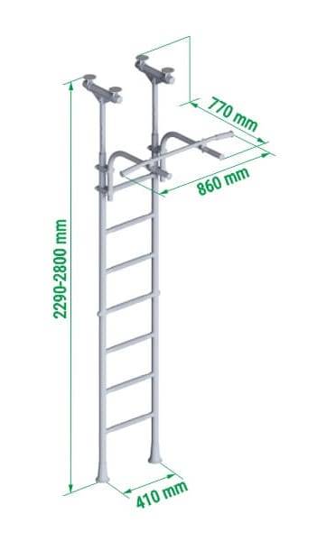 Gymnastic Ladder Teenager Strut - White and Black