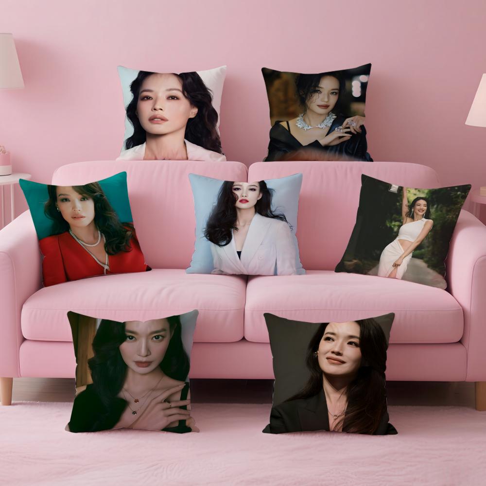 Chinese Star Fashion Elegant SShu Qi Cushion Cover Pillow Case Soft Friendly Fabric Concealed Zipper
