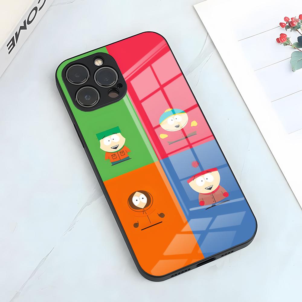 Cool South Park Phone Case For IPhone 17 Pro Max 15 Pro 16 14 Plus 12 13 Mini 11 Pro Shockproof Glass Cover