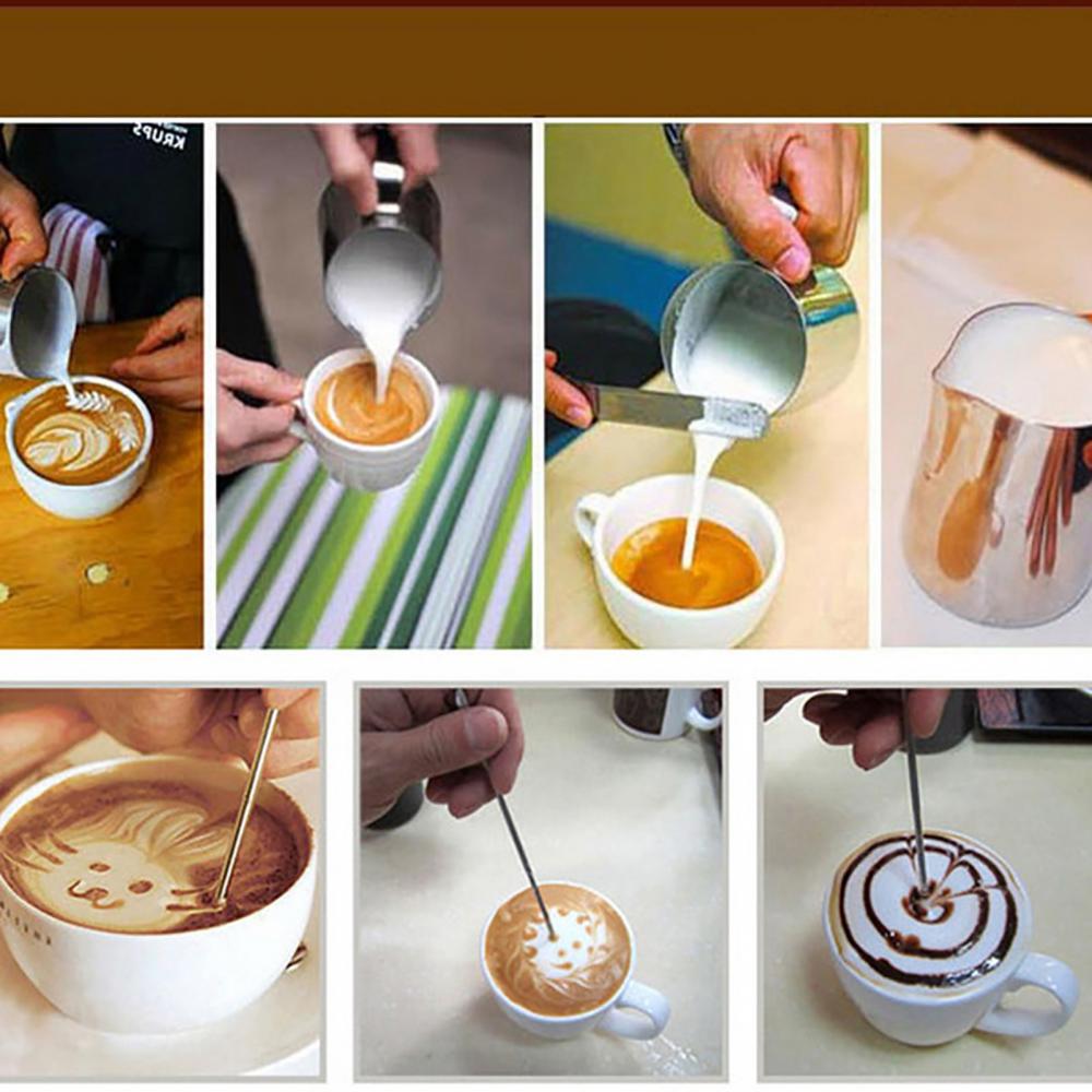 350/600/1000ML Edelstahl DIY Kaffee Werkzeug Kanne Milchaufschäum Kaffeekunst Kännchen Tasse