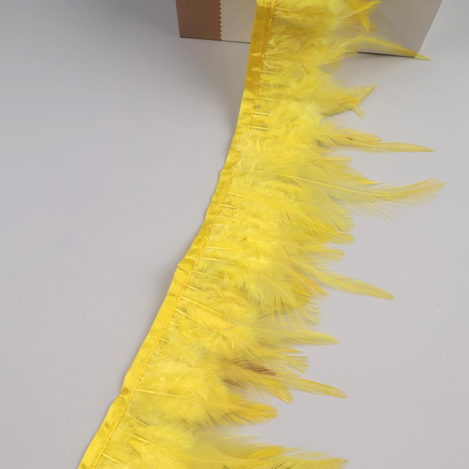 10Meters Hackle Feather Trim Rooster Neck Feather Ribbon Pheasant Feathers Fringe for Crafts Accessories Sewing Decoration