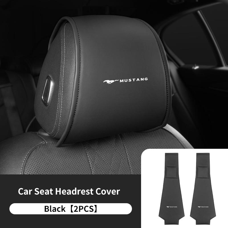 PPWE7 1/2PCS Leather Car Seat Headrest Protective Cover Auto Interior Accessories For Ford Escort KA Flex Everest KA Expedition Falcon