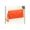 Orange Card Holder Large Size Wallet With Zippered Compartment Plc1088