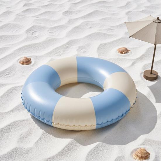 Ciambella da Nuoto a Strisce Vintage PVC Ispessito Gonfiabile Antistrappo Uomo Donna Anello Galleggiante Tubo Galleggiante per Piscina Festa in Spiaggia