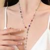 Flower Pendant Layered Necklace Gold Plated Colorful  Chain Choker Y2K Aesthetic Jewelry For Women