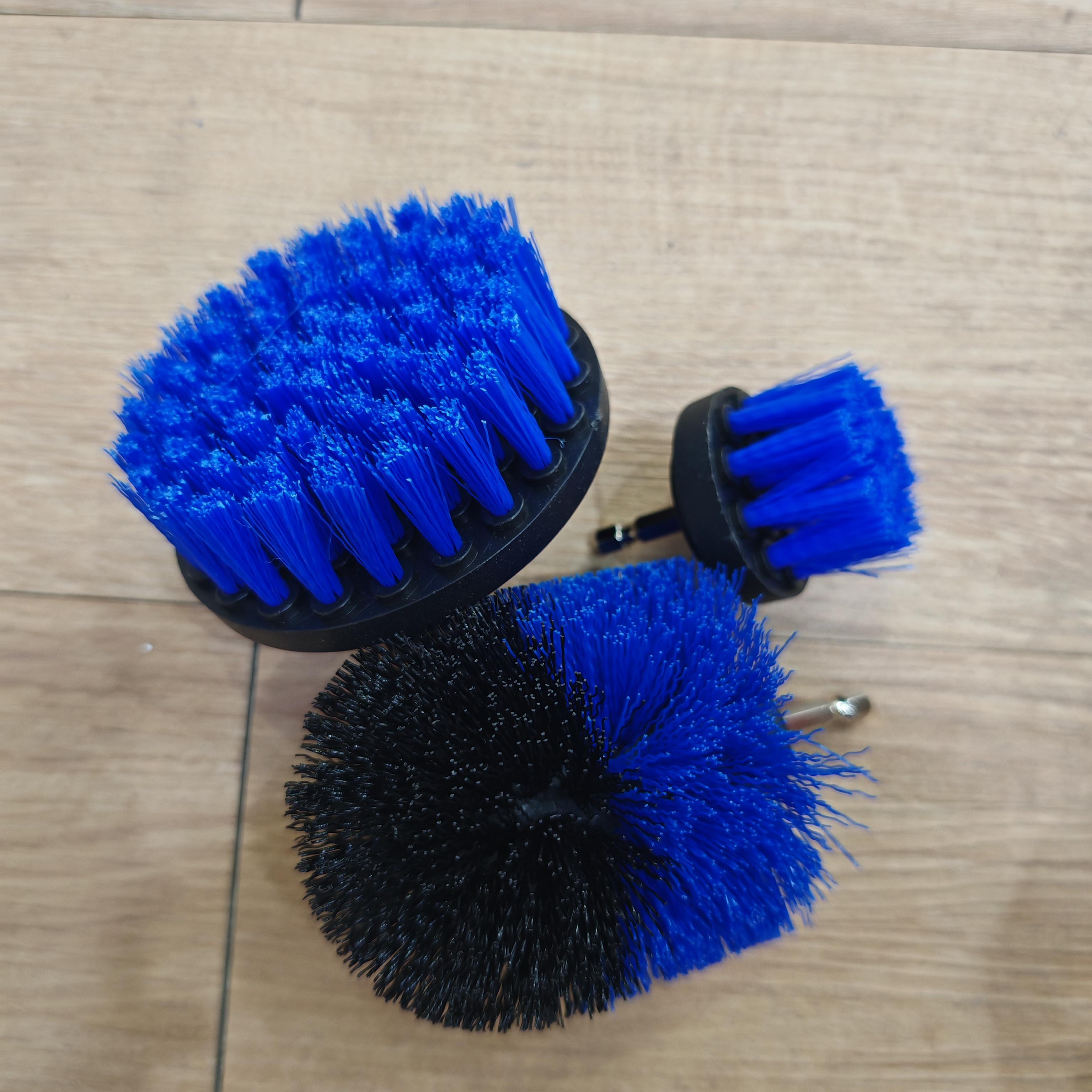 Набор из 3-х щеток-насадок к аккумуляторной дрели, для чистки сантехники и ванны 3pcs синий