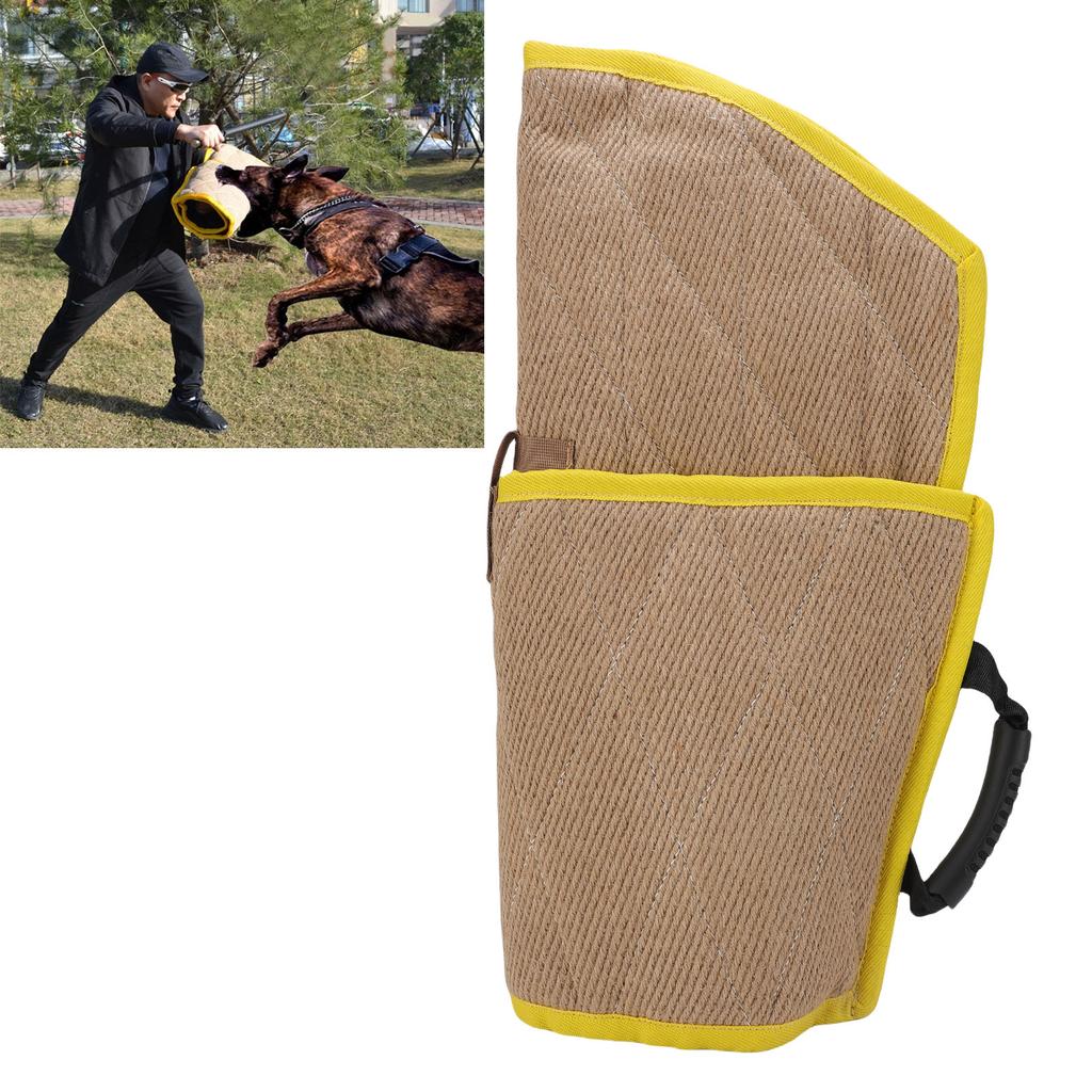 Jute Dog Bite Sleeve Yellow Edge Robust Arm Protection Dog Training Equipment For German Shepherd Malinois Large Breed Dog