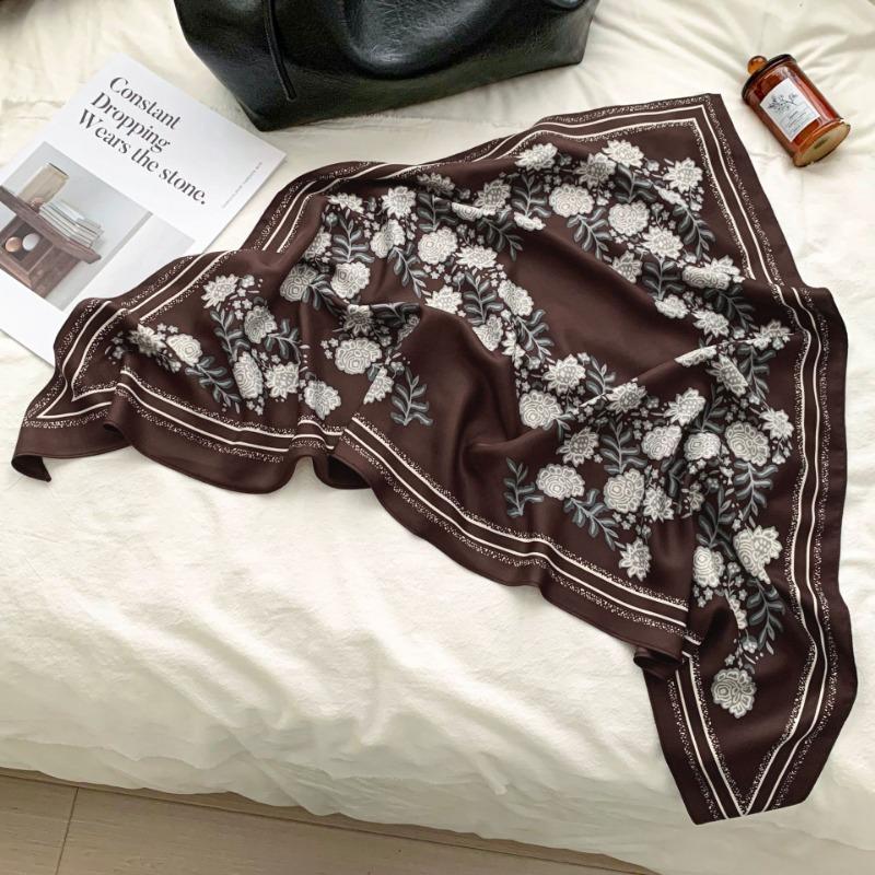 Cashew flower silk scarf new trend bag headscarf headband neck protector scarf scarf small shawl triangle scarf fart curtain