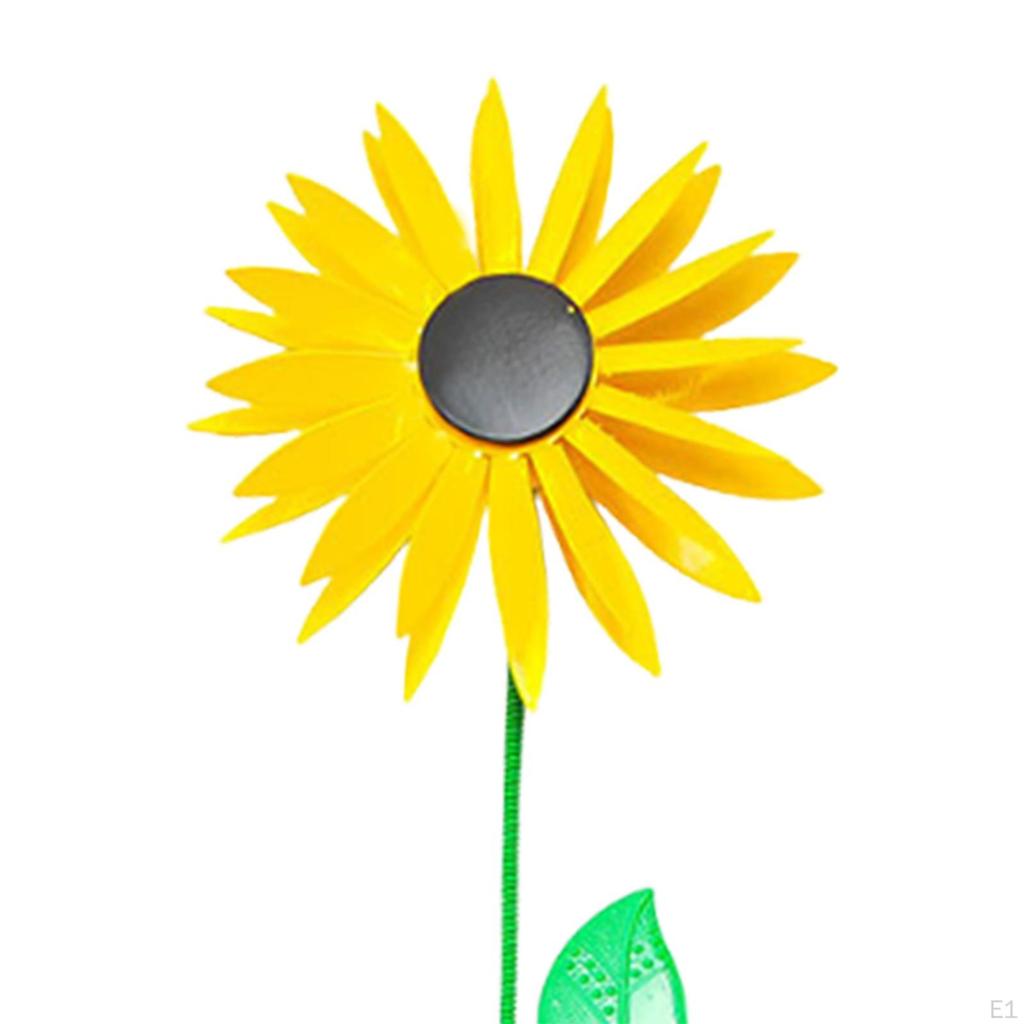 Sunflower Garden Stake Wind Sculpture Height 30 inch Multipurpose Yard Windmill Spring Decor for