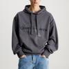 Calvin Klein Jeans Minimalist Letter Embroidered Loose Hoodie Long Sleeve Sweatshirt Men Hoodies Washed-Black J30J324623-PT2