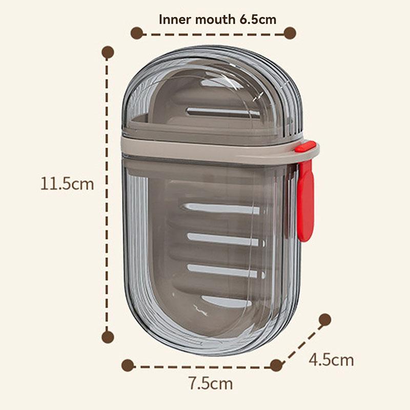 

Portable Travel Soap Box Double-Layer Sealed Lid with Drain Hole for Hygienic Storage New Compact Size for Easy Carry серый