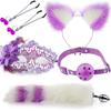 Popular  Hot Sell  Sex Lesbian Cat Ears Hair Band Nipple Clip Plug Anal Adult fox Cat Tail Anal Butt  Plug Sex Toys for Woman