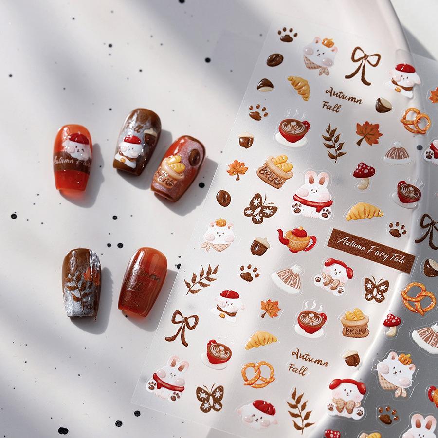 

TENSOR Cartoon White Rabbit Nail Stickers - Self-Adhesive Jelly Glue Series M-824