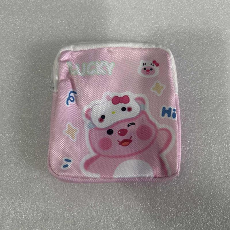 1Pc Mini Cosmetics Coin Purse Bag Gift Kawaii Sanrio Hello Kitty Cartoon Women Tampon Sanitary Napkin Storage Bag