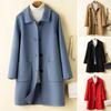 Μάλλινο Παλτό Μακρυμάνικο Ψυχρό Αντιανεμικό Casual Μονό Στήθο Καθαρό Χρώμα Χειμερινό Μάλλινο Παλτό Διπλής Όψης Καθημερινά Ρούχα