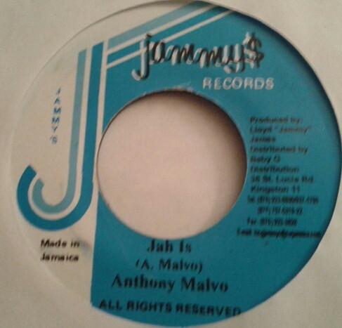 7inch Record ANTHONY MALVO - Jah Is NONE Jammy's Records Jamaica Reggae, Ska & Dub Used