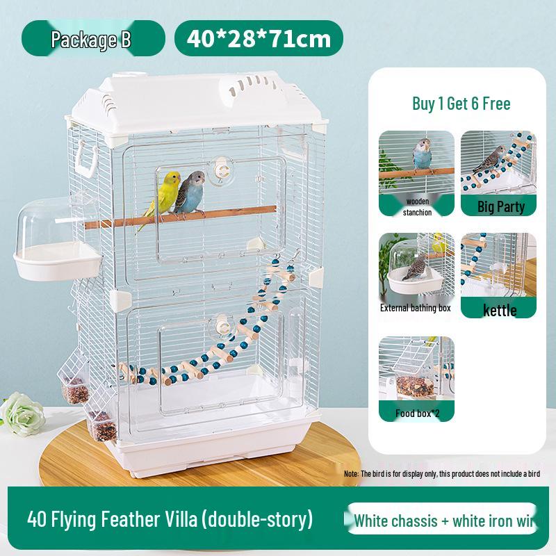 Large Ornamental Birdcage for Budgerigars, Cockatiels, & Finches with Acrylic Panels