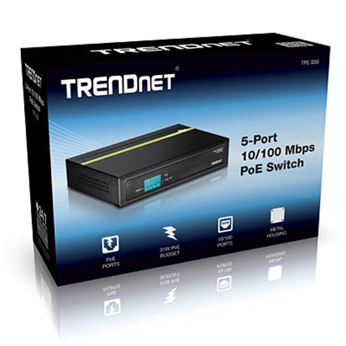 TRENDNET 5-Port 10/100 Mbps PoE Switch - TPE-S50 (v1.0R)
