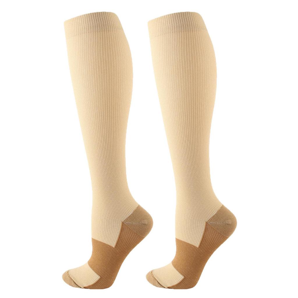 Unisex Elastic Compression Knee-High Socks for Outdoor Cycling, Running, and Fitness
